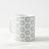 Blauwe Sunburst Geometrie Koffiemok (Voorkant links)