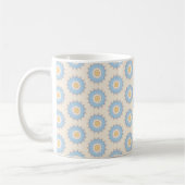 Blauwe Sunburst Geometrie Koffiemok (Links)