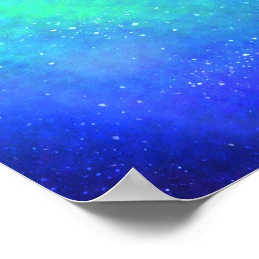 Blauwe Supernova – Levendige digitale kunstprint Poster (Hoek)