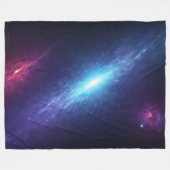 Blauwe Supernova Nevel Kosmische Diepe Ruimte Fleece Deken (Voorkant (Horizontaal))