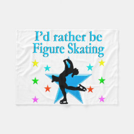 BLAUWE SUPERSTER FIGUUR SCHAATSER FLEECE DEKEN