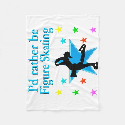 BLAUWE SUPERSTER FIGUUR SCHAATSER FLEECE DEKEN (Voorkant)