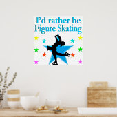 BLAUWE SUPERSTER FIGUUR SCHAATSER POSTER (Keuken)