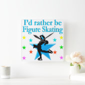 BLAUWE SUPERSTER FIGUUR SCHAATSER VIERKANTE KLOK (Huis)