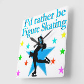 BLAUWE SUPERSTER FIGUUR SCHAATSER VIERKANTE KLOK (Hoek)