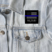 BLAUWE SUPPORT POLITIE 2 INCH SQUARE BUTTON (In situ)