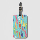 Blauwe Surfplank Bagagelabel (Voorkant (verticaal))