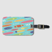 Blauwe Surfplank Bagagelabel (Voorkant (horizontaal))