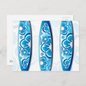Blauwe surfplanken Zomstrand strandkunst Briefkaart (Voorkant / Achterkant)