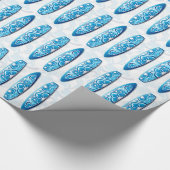 Blauwe surfplanken Zomstrand strandkunst Cadeaupapier (Hoek)