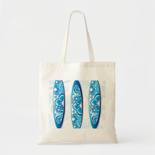 Blauwe surfplanken Zomstrand strandkunst Tote Bag (Voorkant)
