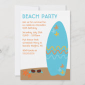 Blauwe Surfplanzomerpartij Kaart (Voorkant)