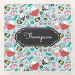 Blauwe Sushi Kawaii Keuken Glazen Onderzetter<br><div class="desc">Een schattig sushi patroon siert deze glazen keuken onderzetters. Een leuk persoonlijk cadeau voor een sushi liefhebber of voor jezelf. Ontworpen voor u door Blackberry Boulevard.</div>