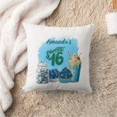 Blauwe Sweet Sixteen Kussen (Deken)