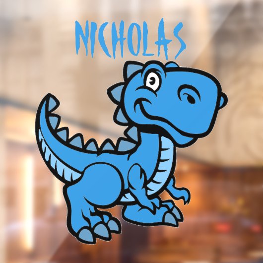 Blauwe T rex dinosaurus Raamsticker (Vel 2)