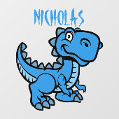 Blauwe T rex dinosaurus Raamsticker (Vel)
