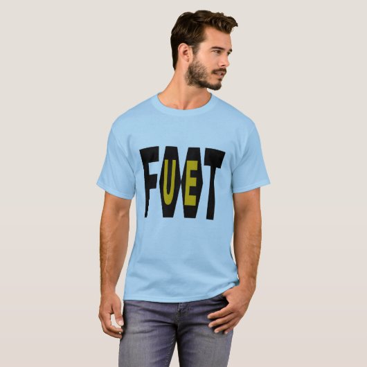 Blauwe T-shirt Design FOOT UE (Voorkant volledig)
