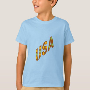 Blauwe T-shirt Kinderen CHOCOLAT BONBONS USA