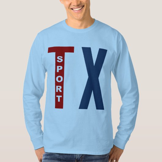 Blauwe T-shirt TEXAS SPORT (Voorkant)