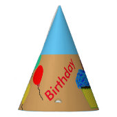 Blauwe taart ballonnen Petten Feesthoedjes (Links)