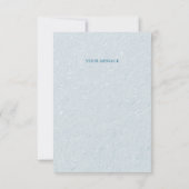 Blauwe taart bloemen dank je kaart (Achterkant)