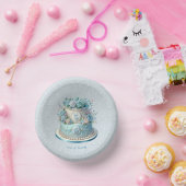 Blauwe taart bloemen papier kom (Feest)