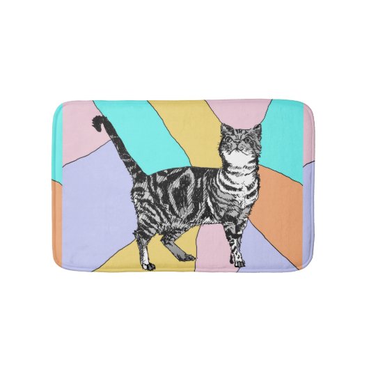 Blauwe tablet Kattenpasta's Kattenhuisdieren Badmat (Voorkant)