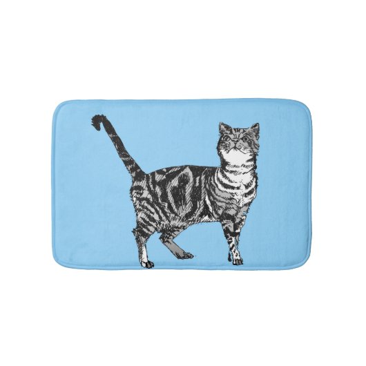 Blauwe tablet Kattenpasta's Kattenhuisdieren Badmat (Voorkant)