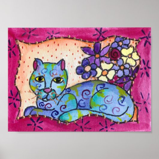 Blauwe tablet poster (Voorkant)