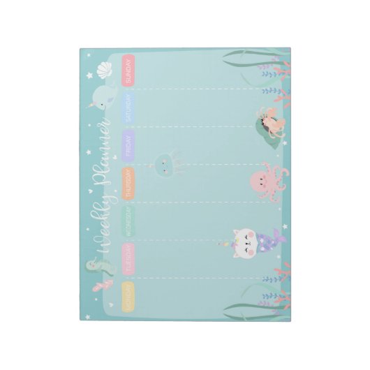 Blauwe tactimakelaar Zee Weekblad Notitieblok (Linkerzijde)