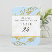 Blauwe Tafel Nummers Modern Handgetekende Blad Bla Kaart (Staand voorkant)