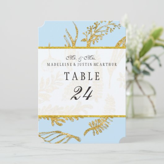 Blauwe Tafel Nummers Modern Handgetekende Blad Bla Kaart (Staand voorkant)