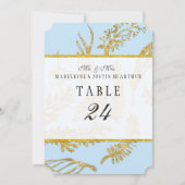 Blauwe Tafel Nummers Modern Handgetekende Blad Bla Kaart (Voorkant)