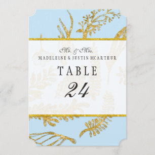 Blauwe Tafel Nummers Modern Handgetekende Blad Bla Kaart