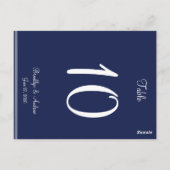 Blauwe Tafelnummerkaarten voor een Zeevaart Huweli Briefkaart (Achterkant)