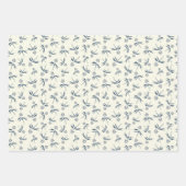 Blauwe tak op crème - naadloos patroon. inpakpapier vel (Voorkant 2)