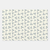 Blauwe tak op crème - naadloos patroon. inpakpapier vel (Voorkant)