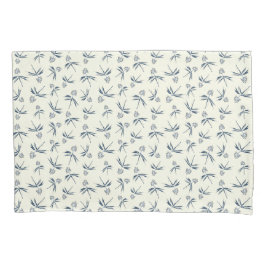 Blauwe tak op crème - naadloos patroon. kussensloop