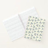 Blauwe tak op crème - naadloos patroon. notitieboek (Binnen)