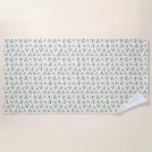 Blauwe tak op crème - naadloos patroon. strandlaken (Voorkant)