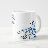 Blauwe Takken Aquarelontwerp Jumbo Mok (Voorkant rechts)