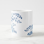 Blauwe Takken Aquarelontwerp Jumbo Mok (Voorkant)