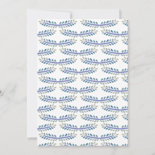 Blauwe takken repetitie diner uitnodiging (Achterkant)