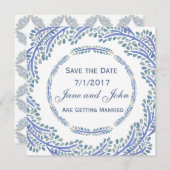 Blauwe Takken Save the Date Kaart (Voorkant / Achterkant)