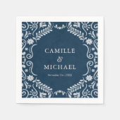 Blauwe Talavera Mexicaanse Trouwpapier Servet (Voorkant)