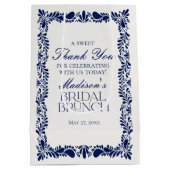 Blauwe Talavera Tegel Fiesta Bruidsbrunch Favorabl Medium Cadeauzakje (Achterkant)