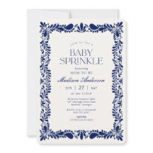 Blauwe Talavera-tegel Spaanse Fiesta Baby Shower