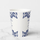 Blauwe Talavera Tegel Spaanse Fiesta Bruidsbrunch Papieren Bekers (Rechts)