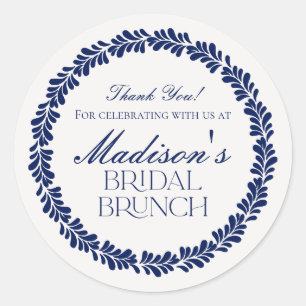 Blauwe Talavera-tegel Spaanse Fiesta Bruidsbrunch Ronde Sticker