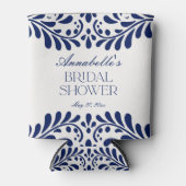 Blauwe Talavera Tegel Spaanse Fiesta Bruidsdouche Blikjeskoeler (Voorkant)